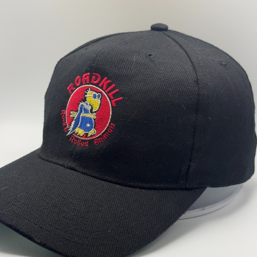 Vintage Roadkill Rock & Rolled Animals Snapback Hat Black Metal Grunge Punk